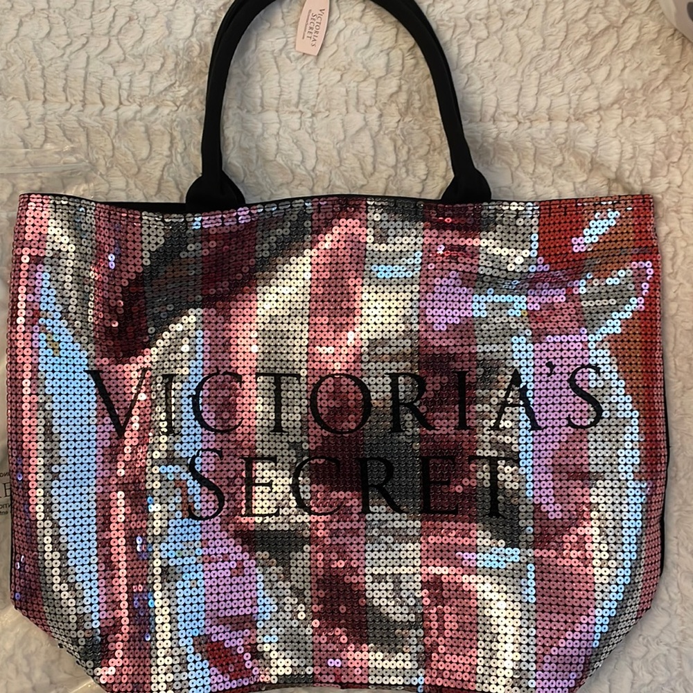Victoria secret sparkle bag brand new super cute purse/book bag/beach bag